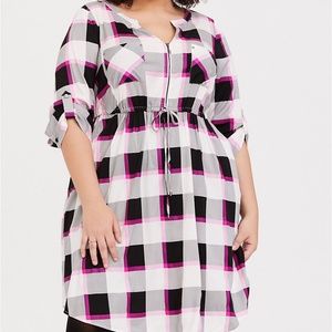 torrid | Dresses | Torrid Hot Pink Plaid Zip Dress Nwt Size X | Poshmark